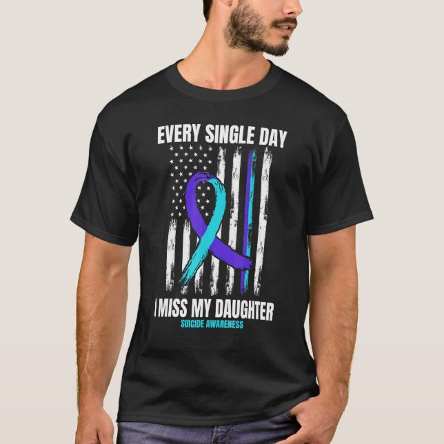 Daughter Suicide Awareness Prevention American Fla T-Shirt (Vorderseite)