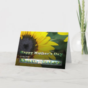 Daughter Sunflower Happy Mother Day Garden Blume Karte
