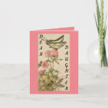 Daughter Vintag Geburtstagskarte Karte<br><div class="desc">Hübsches, Vintages Bild eines Schmetterlings auf rosa Blume, ist auf dieser Geburtstagskarte für eine Tochter zu sehen. An der Kartenvorderseite steht: "Liebe Tochter", und innen drin steht: "An deinem Geburtstag wünschen wir dir alles Gute und viel Glück, das dein Herz halten kann. Wir sind so froh, dass Sie uns geboren...</div>
