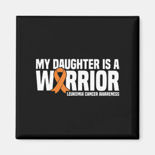 Daughter Warrior Orange Ribbon Leukemia Cancawa Magnet
