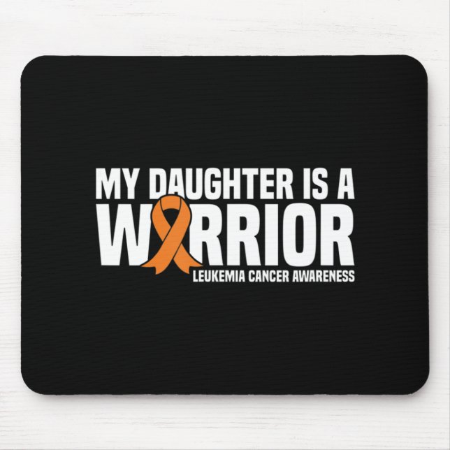 Daughter Warrior Orange Ribbon Leukemia Cancawa Mousepad (Vorne)
