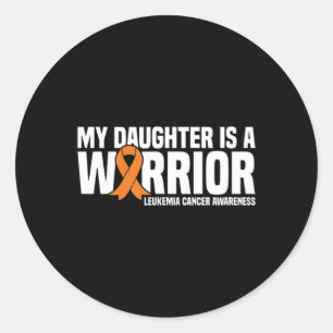 Daughter Warrior Orange Ribbon Leukemia Cancawa Runder Aufkleber