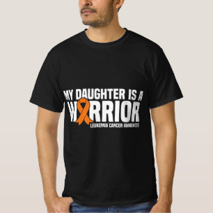 Daughter Warrior Orange Ribbon Leukemia Cancawa T-Shirt