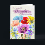 Daughter Watercolor Wilde Blume Geburtstagkarte Karte<br><div class="desc">Hübsche Aquarellgarten Blume Stiefmütterchen in verschiedenen Farben,  alle Blume wurden ursprünglich von mir selbst bemalt. Eine süße Karte,  die perfekt für jede Dame ist.</div>