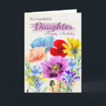 Daughter Watercolor Wilde Blume Geburtstagkarte Karte<br><div class="desc">Hübsche Aquarellgarten Blume Stiefmütterchen in verschiedenen Farben,  alle Blume wurden ursprünglich von mir selbst bemalt. Eine süße Karte,  die perfekt für jede Dame ist.</div>