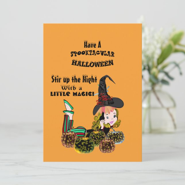 Daughter Witz Spooky Halloween Glow Pumpkins Card Einladung (Stehend Vorderseite)