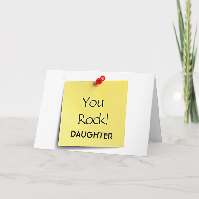 DAUGHTER-YOU "ROCK" HOFFEN AUCH IHRE BIRDERTAGGEBI KARTE (Vorderseite)