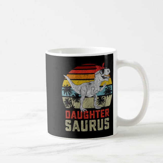 Daughtersaurus Trex Dinosaur Daughter Saurus Famil Kaffeetasse (Rechts)