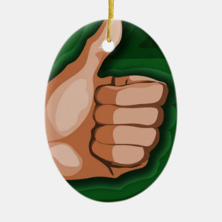 Daumen herauf Handlustiges Foto-kundenspezifischen Keramikornament