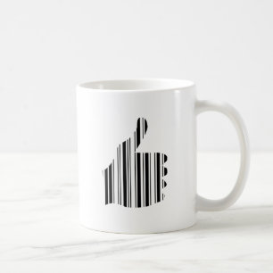 DAUMEN HOCH BAR CODE Daumengesten-Musterdesign Tasse