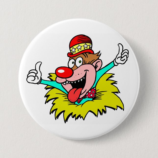 Daumen hoch, lustiger Clown, Button (Vorderseite)
