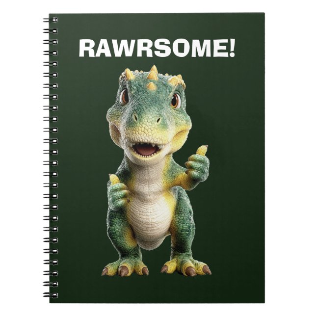 Daumen Hoch T Rex Notizblock (Vorderseite)