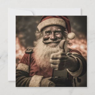 Daumen Hoch Weihnachtsmann Einseitige Karte