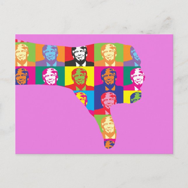 Daumen nach unten auf Trump Postcard Postkarte (Vorderseite)
