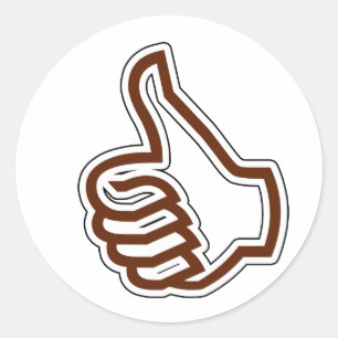 Daumen oben runder aufkleber