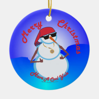 Daumen Up Schneemann Keramikornament