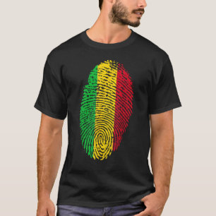 Daumenabdruck Fingerabdruck Mali-Flagge Westafrika T-Shirt