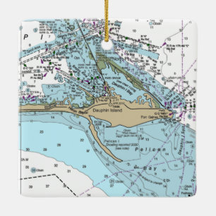 Dauphin Island AL Chart Keramikornament