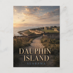 Dauphin Island Alabama Fort Gaines REALMS Postkarte