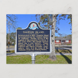 Dauphin Island, Alabama, historisches Zeichen Postkarte