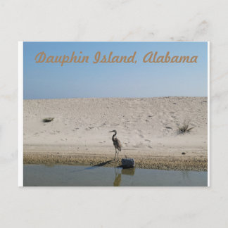 Dauphin Island, Alabama mit Blue Heron Postcard Postkarte
