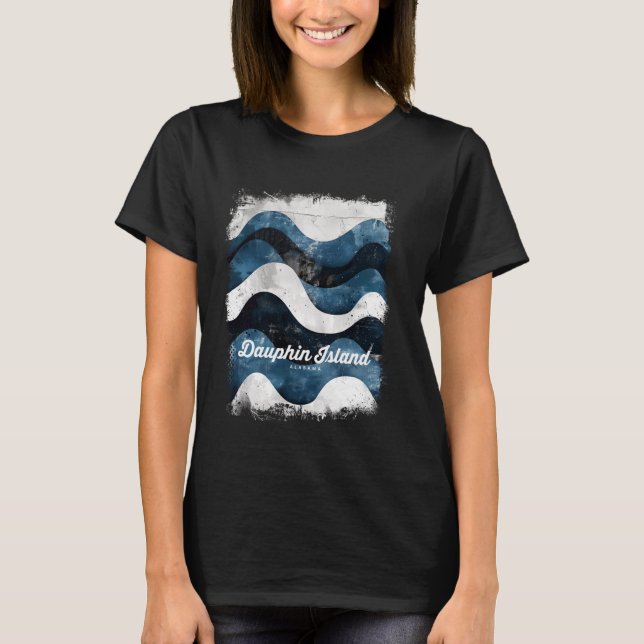 Dauphin Island Alabama Sommerurlaub Dolphin Vin T-Shirt (Vorderseite)