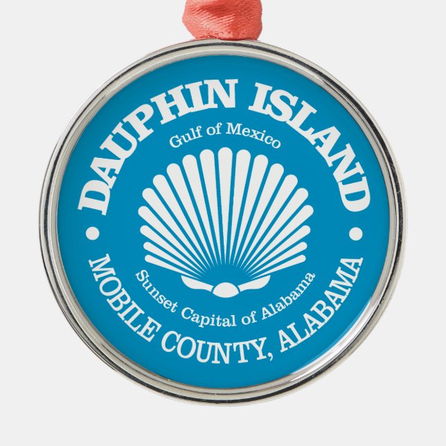 Dauphin Island (Muschel) Ornament Aus Metall (Vorne)