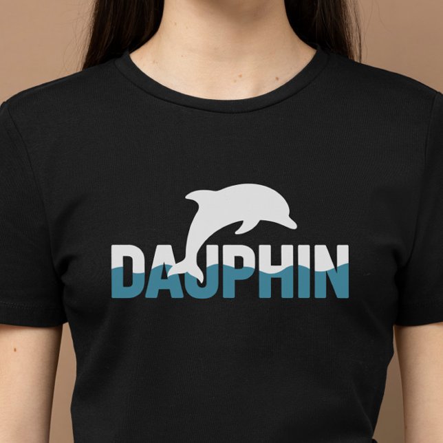 Dauphin Minimalistische Delphin Typografie-Design T-Shirt (Dauphin Minimalist Dolphin Typography Design)