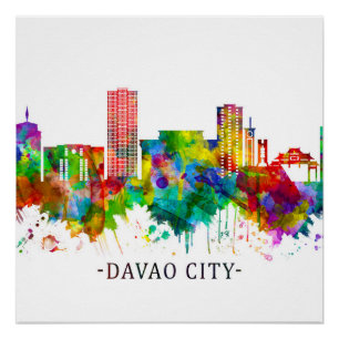 Davao City Philippines Skyline Poster