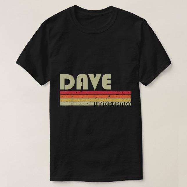 DAVE Geschenkname Personalisiert Funny Retro Vinta T-Shirt (Design vorne)