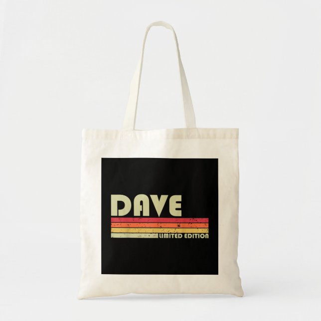 DAVE Geschenkname Personalisiert Funny Retro Vinta Tragetasche (Vorne)