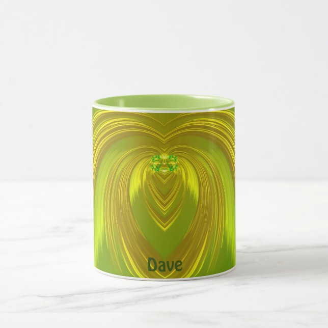 DAVE ~ GLOSSY 3D Gold Yellow Green ~ Tasse (Zentrum)