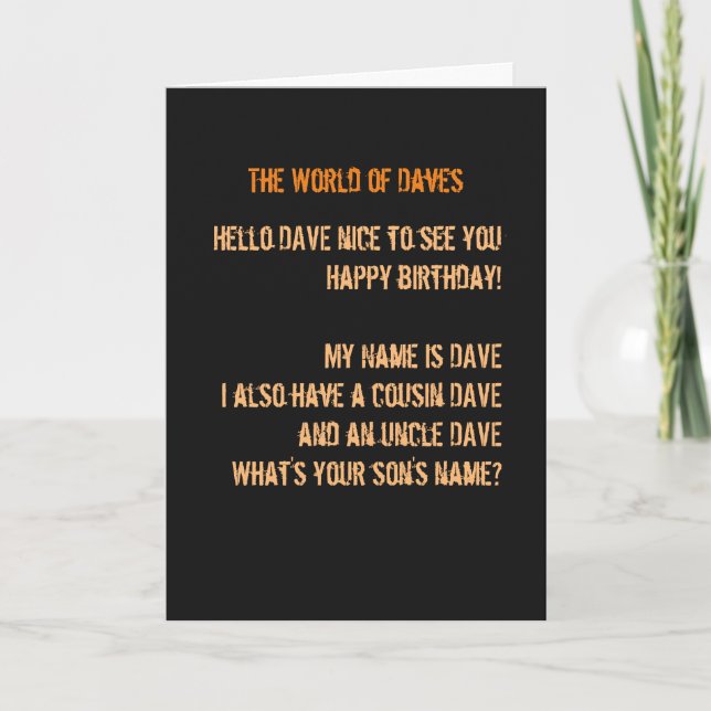 DAVE mit Sohn John Karte (Vorderseite)