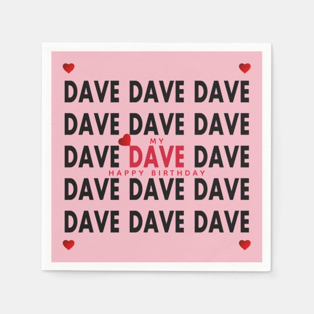 Dave Plus Text-Vorlagen Serviette (Vorderseite)