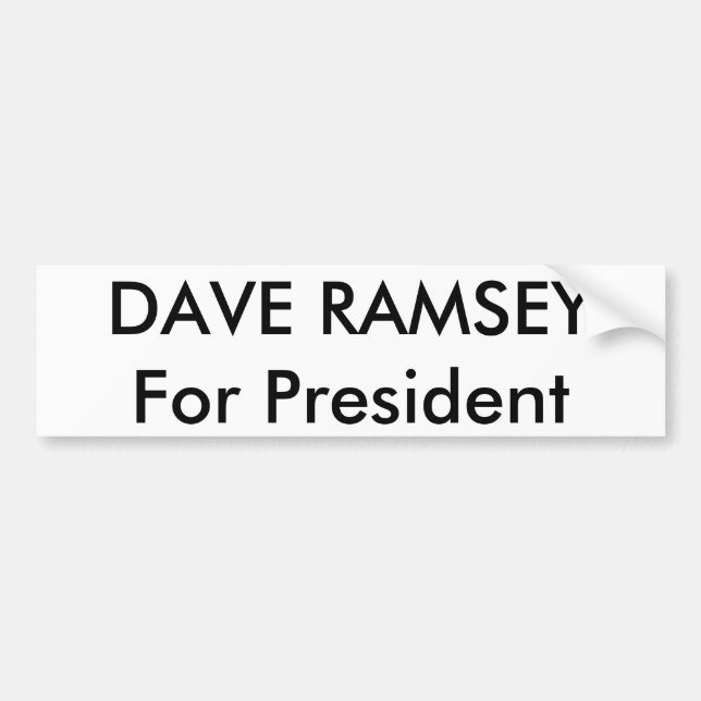 DAVE RAMSEYFor Präsident Autoaufkleber (Vorne)