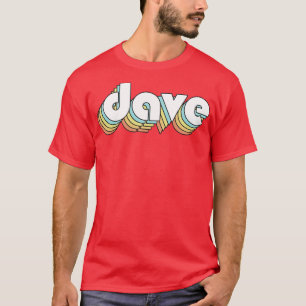 Dave Retro Rainbow Typografie verblasster Stil T-Shirt