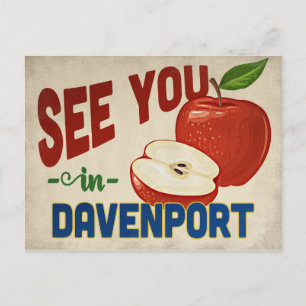 Davenport Iowa Apple - Vintage Travel Postkarte