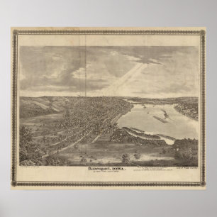Davenport, Iowa aus Südwesten Poster