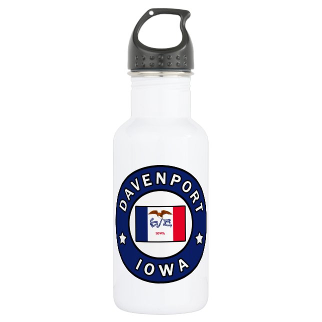 Davenport Iowa Edelstahlflasche (Vorderseite)
