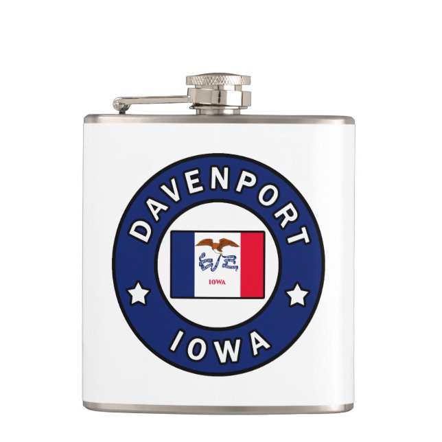 Davenport Iowa Flachmann (Vorderseite)