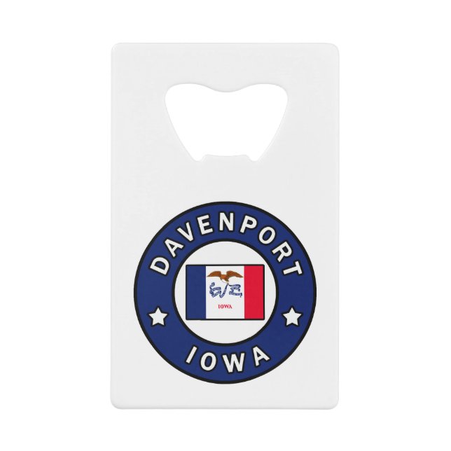 Davenport Iowa Geldbeutel Flaschenöffner (Vorderseite)