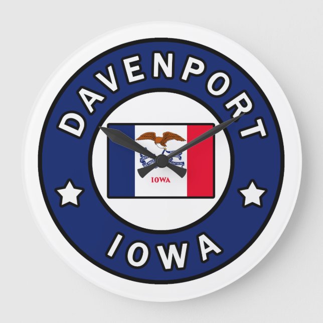 Davenport Iowa Große Wanduhr (Vorderseite)