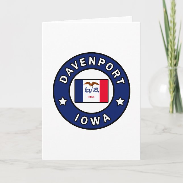 Davenport Iowa Karte (Vorderseite)