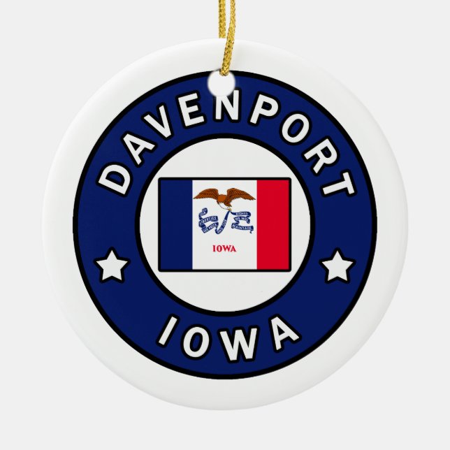 Davenport Iowa Keramik Ornament (Vorne)
