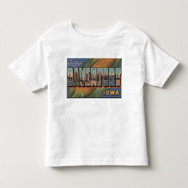Davenport, Iowa (Mais) - große Buchstabe-Szenen Kleinkind T-shirt (Vorderseite)