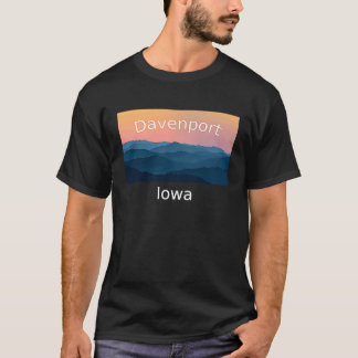 Davenport Iowa Mountain Sonnenuntergang Heimatstad T-Shirt