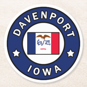 Davenport Iowa Runder Pappuntersetzer
