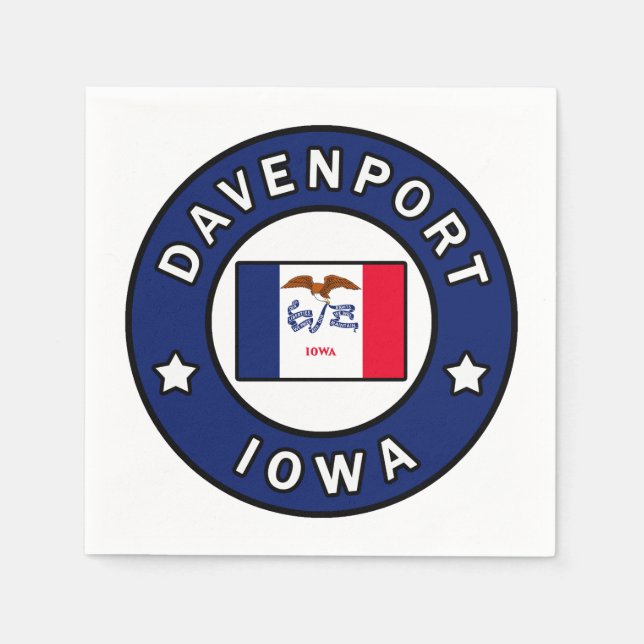 Davenport Iowa Serviette (Vorderseite)