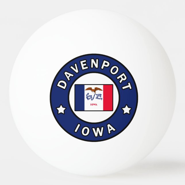 Davenport Iowa Tischtennisball (Vorderseite)