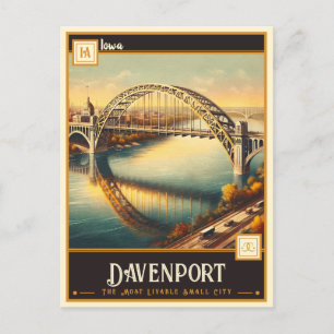 Davenport, Iowa Vintage Postkarte